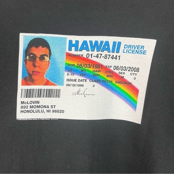 Superbad McLovin Size Medium License Graphic Tee Shirt Funny Humor Movie - Picture 3 of 5